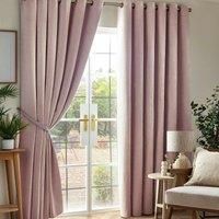 Luxury Living Chenille Blackout 46inch X 90inch Pink ring Top Curtains