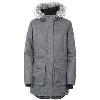 Trespass Thundery, Black/Silver Grey, XXL, Warm Waterproof Padded Winter Jacket for Women, XX-Large / 2X-Large / 2XL, Multicolour