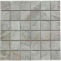 Wickes Boutique Modena Grey Porcelain Mosaic Tile - Cut Sample