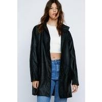 Oversized Longline Faux Leather Jacket