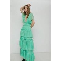 Warehouse Maxi Dress Womens Occasion Dresses Green