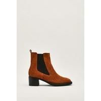 Suede Heeled Chelsea Boots