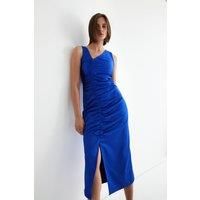 WAREHOUSE Ruched Midi Dress