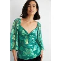 Sparkle Jacquard Twist Top