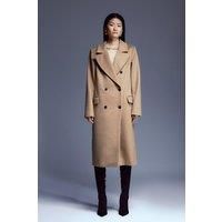 Italian Luxurious Textured Wool Double Breasted Coat