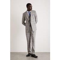 BURTON Slim Fit Grey Highlight Check Suit Trousers