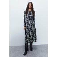 WAREHOUSE Printed Funnel Neck Midi Dress