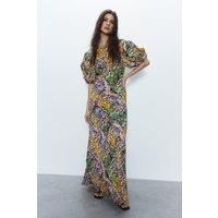 Patchwork Ditsy Puff Sleeve Maxi Dress