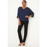 Navy V Neck Overlayer Top