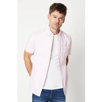 Mens Pink Short Sleeve Oxford Shirt