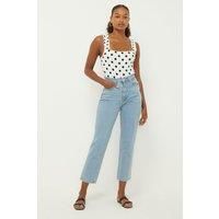 Womens Tall Comfort Stretch Cropped Straight Jeans