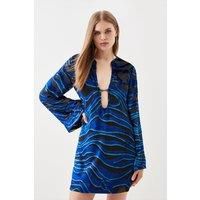 Velvet Devore Mini Shift Dress