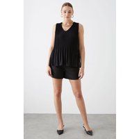 Womens Tall Pleated Sleevless Blouse