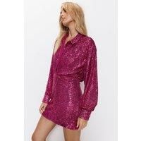 Sequin Shirt Dress