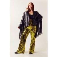 Plus Size Premium Sequin Flare Pants