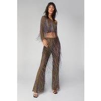 Tassel Beaded Flare Pants