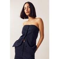 Tailored Pinstripe Bandeau Top