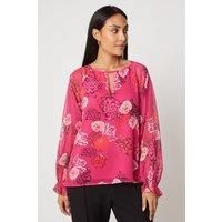 Petite Floral Split Front Blouse