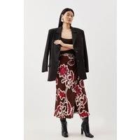 Batik Viscose Satin Woven Maxi Skirt