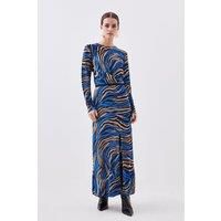 Petite Slinky Viscose Split Detail Knit Maxi Dress