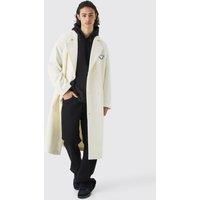 Double Breasted Longline Varsity Badge Overcoat