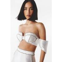 Diamante Embellished Cup Bardot Top