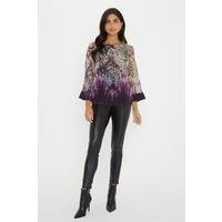 Animal Print Chiffon Top Overlay