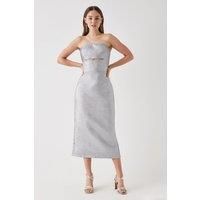 Womens Debut London by Coast Glitter Strapless Column Midaxi Dress