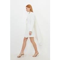 Tailored Polished Viscose Tuxedo Blazer Cape Dress