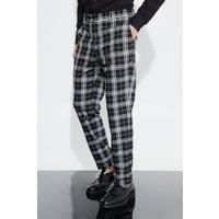 Tall Skinny Fit Mono Tartan Cropped Trouser