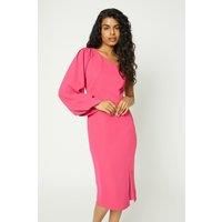 COAST Petite Balloon Sleeve One Shoulder Midi Dress