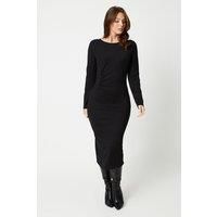 Ponte Ruched Midi Dress