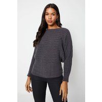 Womens Tall Pointelle Batwing Slash Neck Jumper