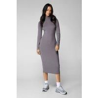 Premium Modal Mix Roll Neck Midi Dress