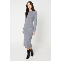 Womens Glitter Ribbed Long Jumper Dress