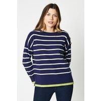 Button Detail Stripe Jumper