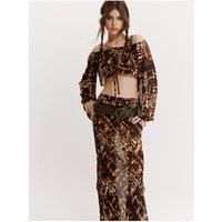 Sheer Animal Print Maxi Beach Cover Up Skirt