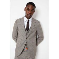 Mens Slim Heritage Check Wedding Suit Jacket