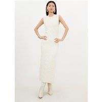 Textured Blister Stitch Knit Sleeveless Midaxi Dress