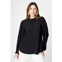 Tall Covered Button Blouson Sleeve Top