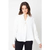 Plain Contrast Stitch Blouse