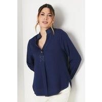 Plain Contrast Stitch Blouse