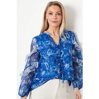 Frill Detail Balloon Sleeve Blouse