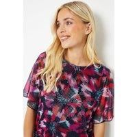 Womens Petite Occasion Hotfix Mesh Overlay Top