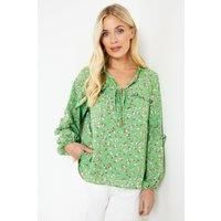 Petite Floral Frill Yoke Blouse