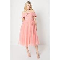 Debut London by Coast Bow Detail Bardot Tulle Dress