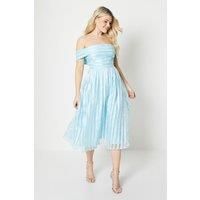 Debut London by Coast Organza Stripe Bardot Midi Dress