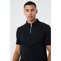 Slim 1/4 Zip Pique Golf Polo