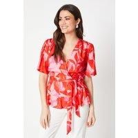 Viscose Wrap Flutter Sleeve Top