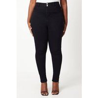 Womens Curve Double Waist Detail Skinny Jeans